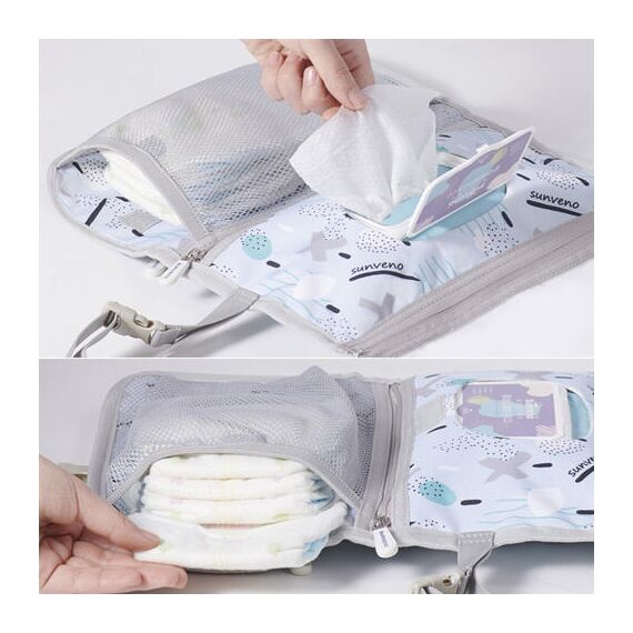 Sunveno Diaper Changing Pad Clutch Kit, Color: Blue, 4 image