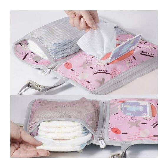 Sunveno Diaper Changing Pad Clutch Kit, Color: pink, 2 image