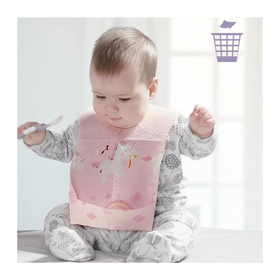 Sunveno Disposable Baby Bibs 20 Pcs, Color: pink, 4 image