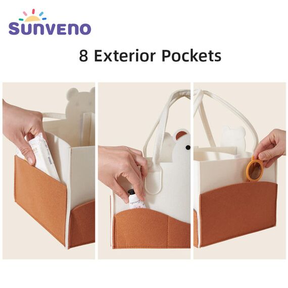 Sunveno Diaper Caddy Organizer, Color: Ivory, 3 image