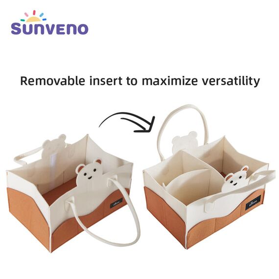 Sunveno Diaper Caddy Organizer, Color: Ivory, 13 image