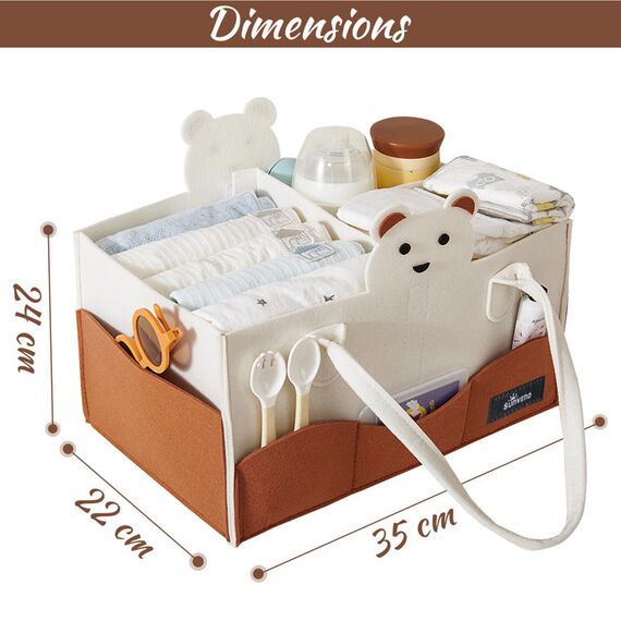 Sunveno Diaper Caddy Organizer, Color: Ivory, 15 image
