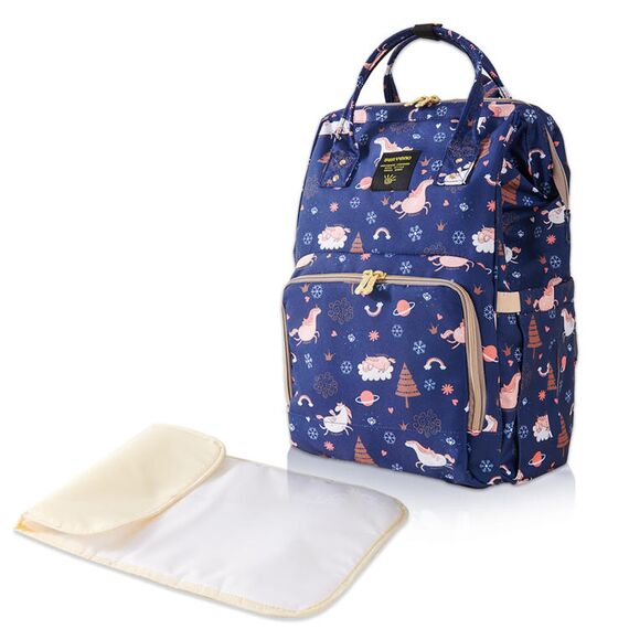 Sunveno Diaper Bag With Usb Charging Port And Changing Pad, Color: Blue