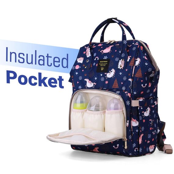 Sunveno Diaper Bag With Usb Charging Port And Changing Pad, Color: Blue, 4 image