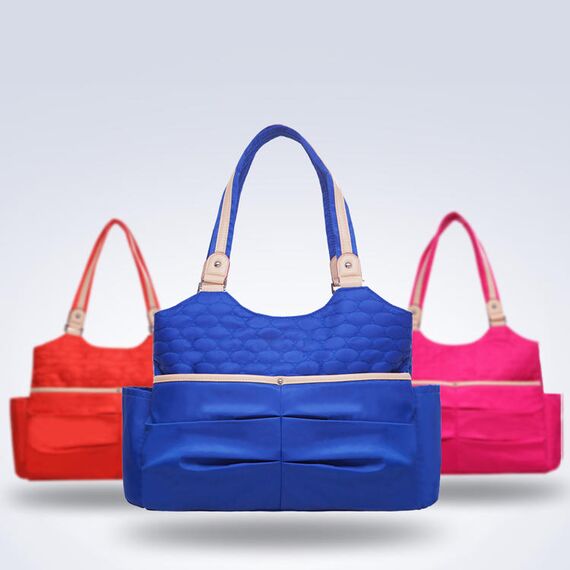 Sunveno Fashion Diaper Tote Bag 21.5L With 11 Pockets And Shoulder Strap, Color: Blue, 7 image