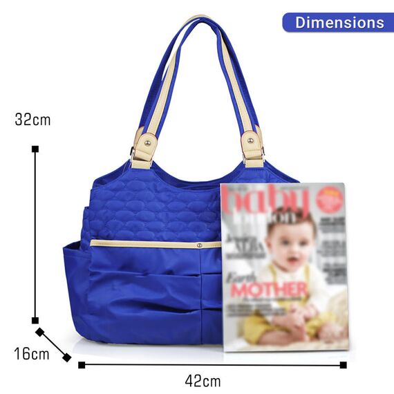Sunveno Fashion Diaper Tote Bag 21.5L With 11 Pockets And Shoulder Strap, Color: Blue, 8 image