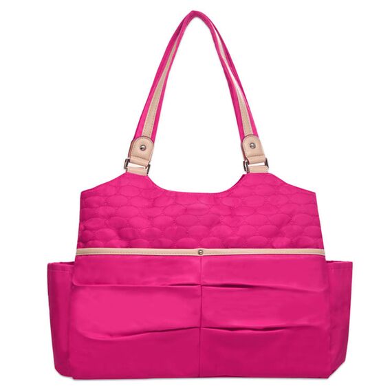 Sunveno Fashion Diaper Tote Bag 21.5L With 11 Pockets And Shoulder Strap, Color: Fuchsia