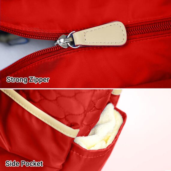 Sunveno Fashion Diaper Tote Bag 21.5L With 11 Pockets And Shoulder Strap, Color: Orange, 5 image