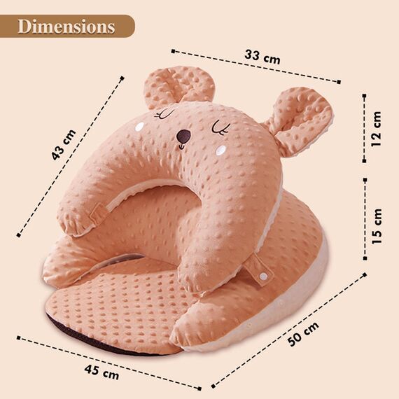 Sunveno Baby Anti-Reflux Feeding Pillow With C Shaped Seating Pillow 0-2 Years, Color: pink, 10 image