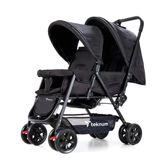 Teknum Double Baby Stroller Twin 6-36 Months 20Kg, Color: Black