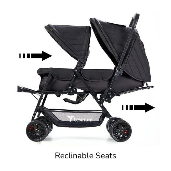 Teknum Double Baby Stroller Twin 6-36 Months 20Kg, Color: Black, 4 image