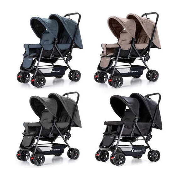 Teknum Double Baby Stroller Twin 6-36 Months 20Kg, Color: Black, 15 image