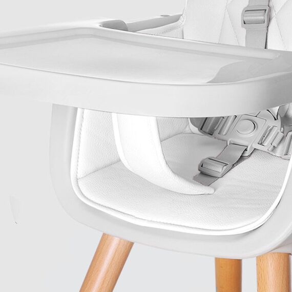 Teknum Premium Dual Height Wooden High Chair 6–36 Months Up To 15Kg, Color: White, 9 image