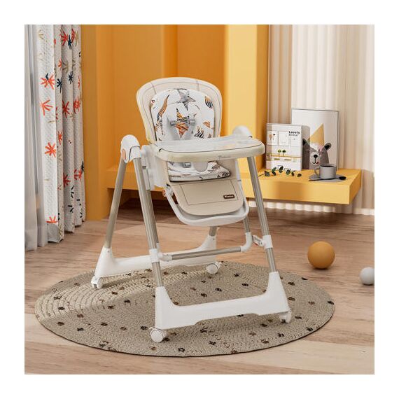 Teknum 5-In-1 Swing With High Chair Lockable Wheels 6–36 Months Up To 20Kg, Color: Ivory, 5 image