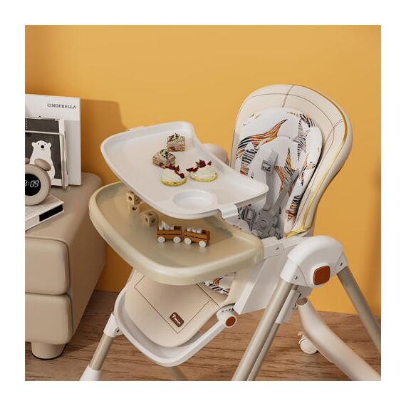 Teknum 5-In-1 Swing With High Chair Lockable Wheels 6–36 Months Up To 20Kg, Color: Ivory, 6 image