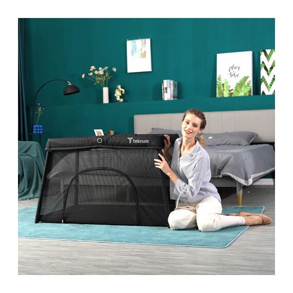 Teknum Portable Quick Fold Playard And Cot With Zipper Door And Carry Bag, 9 image