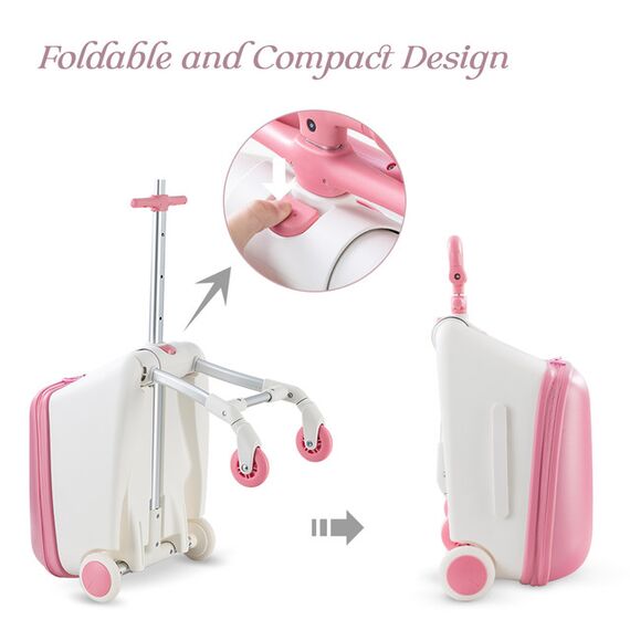 Teknum 3In1 Ride On Suitcase 34L 3+ Years Up To 70Kg, Color: pink, 6 image