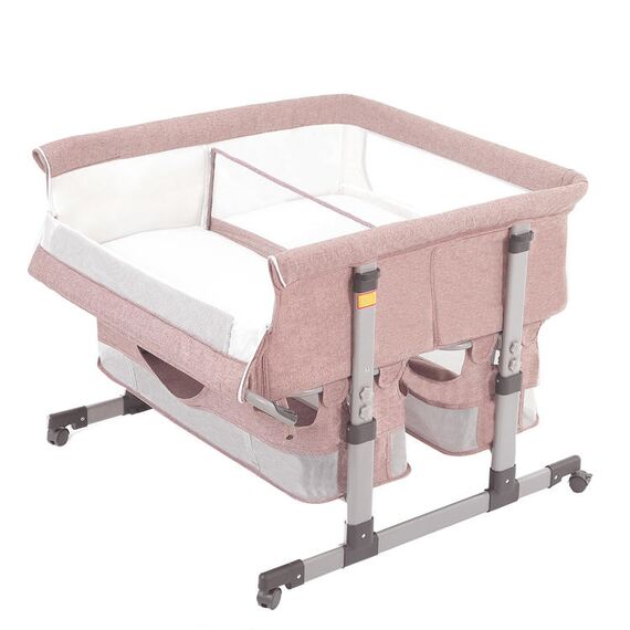 Teknum Twin Bed Side Fellow Crib 0–2 Years Up To 50Kg, Color: pink, 2 image