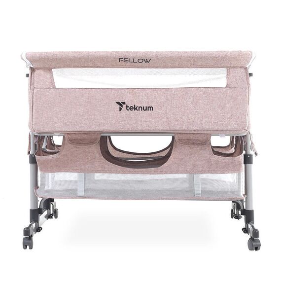Teknum Twin Bed Side Fellow Crib 0–2 Years Up To 50Kg, Color: pink, 3 image
