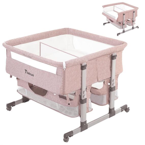 Teknum Twin Bed Side Fellow Crib 0–2 Years Up To 50Kg, Color: pink, 5 image