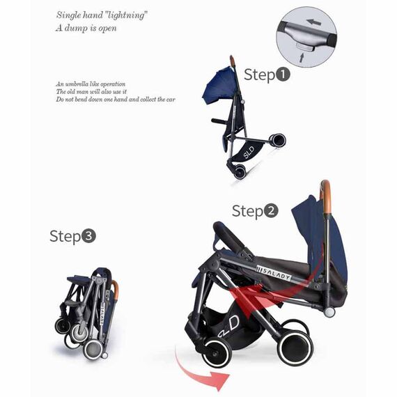 Teknum Travel Lite Stroller Sld Cabin Fold 0–4 Years Up To 22Kg, Color: Navy Blue, 11 image