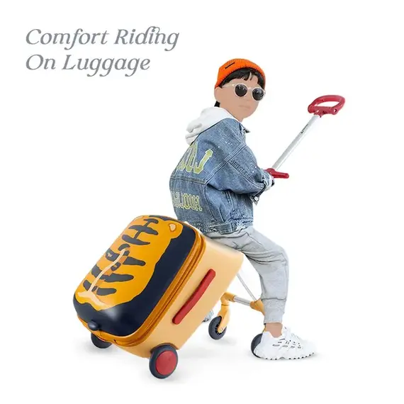 Teknum 3In1 Ride On Suitcase 34L 3+ Years Up To 70Kg, Color: Yellow Wave, 11 image