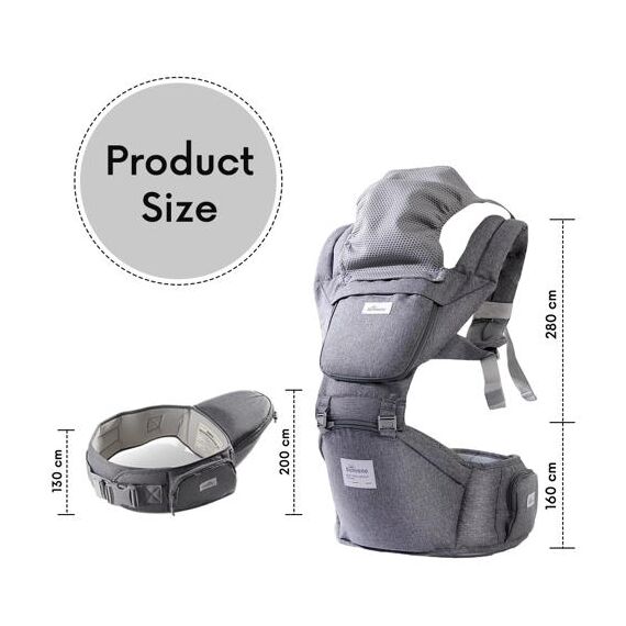 Sunveno Baby Carrier With Infant Hip Seat 0–36M – Grey, 12 image