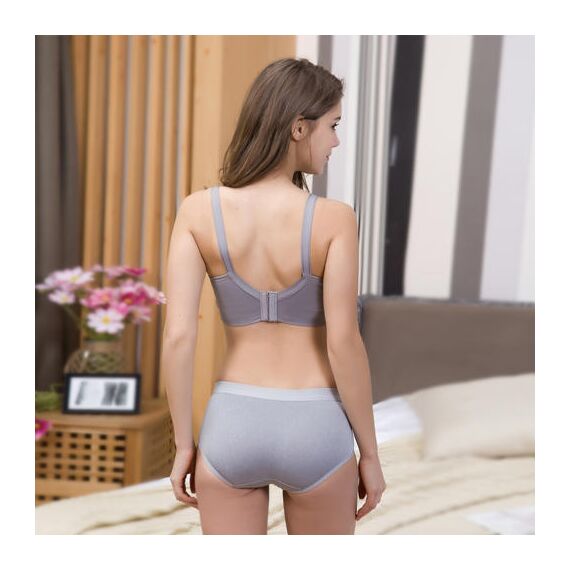 Sunveno Breastfeeding Nursing Bra, Color: Grey, Maternity Size: 75B, 6 image