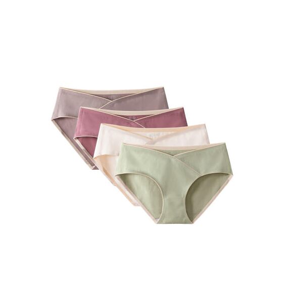 Sunveno Maternity Seamless Low Waist Briefs Set Of 5, Color: Multicolor, Maternity Size: L, 5 image