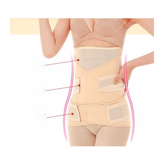 Sunveno 3 In 1 Adjustable Maternity Belt Postpartum Support Set, Color: Natural Color, Maternity Size: M