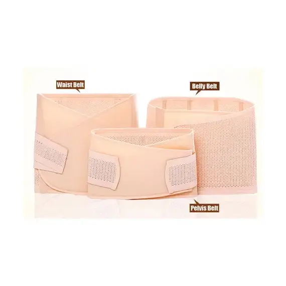 Sunveno 3 In 1 Adjustable Maternity Belt Postpartum Support Set, Color: Natural Color, Maternity Size: L, 11 image