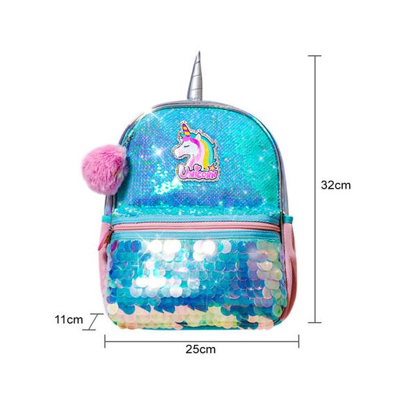 Sunveno Unicorn Sparkle Backpack 6.5L, Color: Green, 13 image