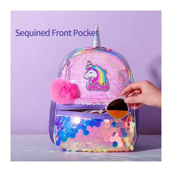 Sunveno Unicorn Sparkle Backpack 6.5L, Color: pink, 4 image