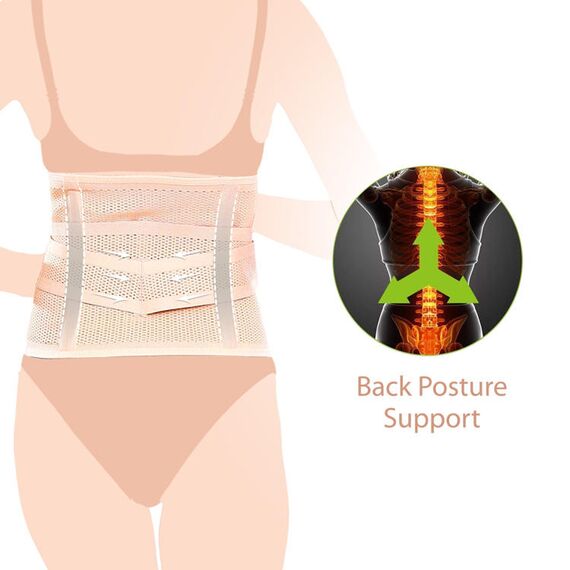 Sunveno Abdominal Support Maternity Cross Grip Belly Wrap, Color: Beige, Maternity Size: M, 5 image