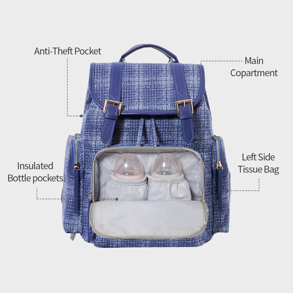 Sunveno Vouge Diaper Bag, Color: Blue, 3 image
