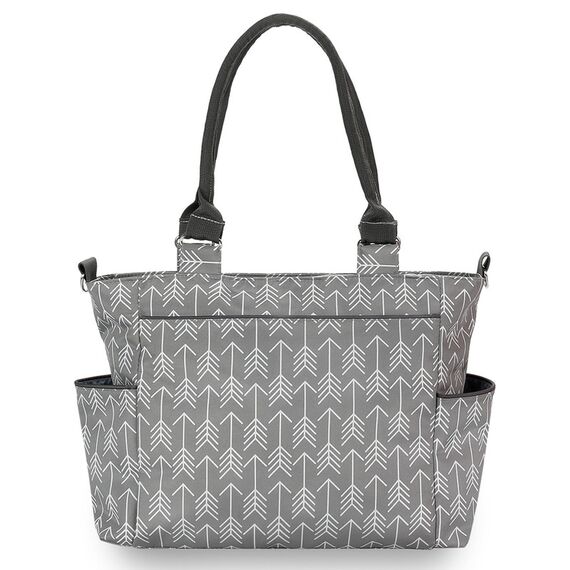 Little Story Diaper Bag Set Of 6 With Hooks, Color: Melange Grey, 3 image