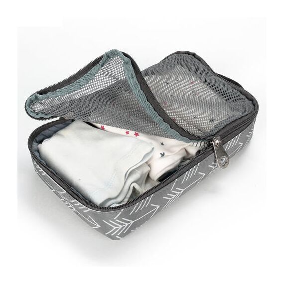 Little Story Diaper Bag Set Of 6 With Hooks, Color: Melange Grey, 4 image