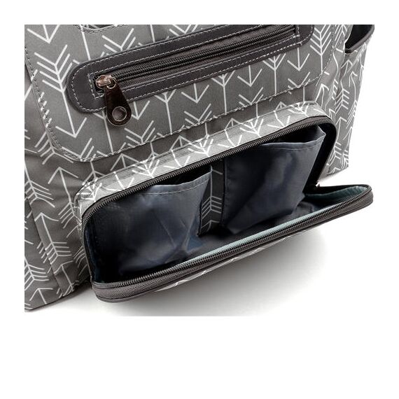 Little Story Diaper Bag Set Of 6 With Hooks, Color: Melange Grey, 12 image