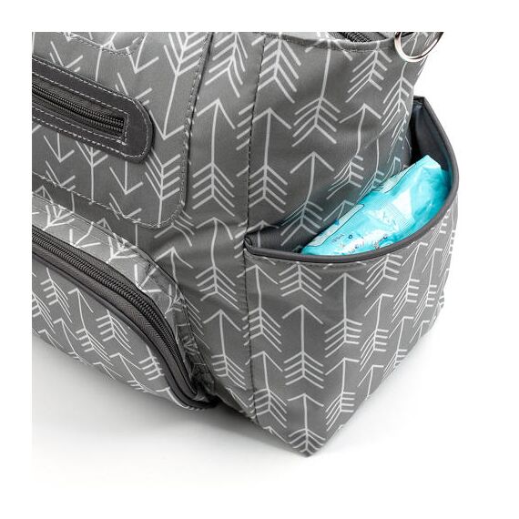 Little Story Diaper Bag Set Of 6 With Hooks, Color: Melange Grey, 13 image