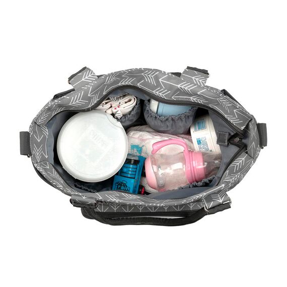 Little Story Diaper Bag Set Of 6 With Hooks, Color: Melange Grey, 20 image