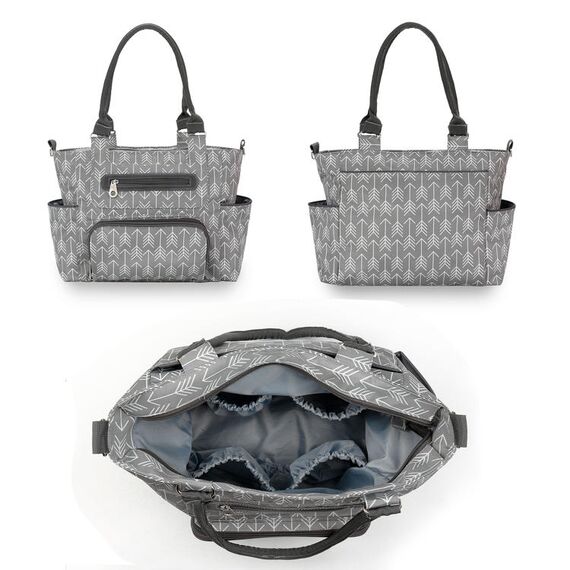 Little Story Diaper Bag Set Of 6 With Hooks, Color: Melange Grey, 21 image