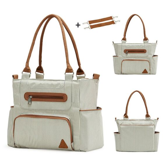 Little Story Diaper Bag Set Of 6 With Hooks, Color: Ivory, 8 image