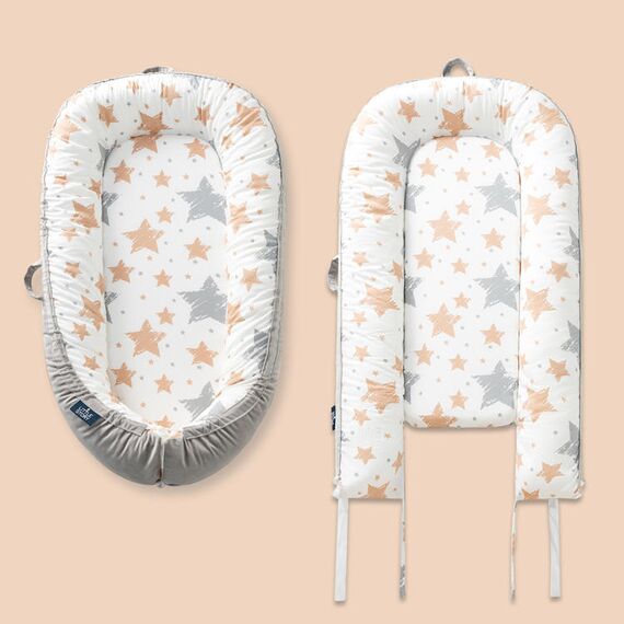 Little Story Fiberfill Newborn Lounger Bed With Feeding Pillow, Color: Multicolor, 5 image