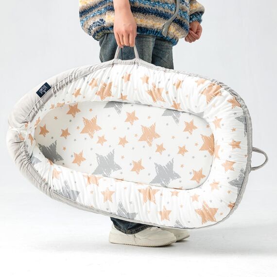 Little Story Fiberfill Newborn Lounger Bed With Feeding Pillow, Color: Multicolor, 8 image