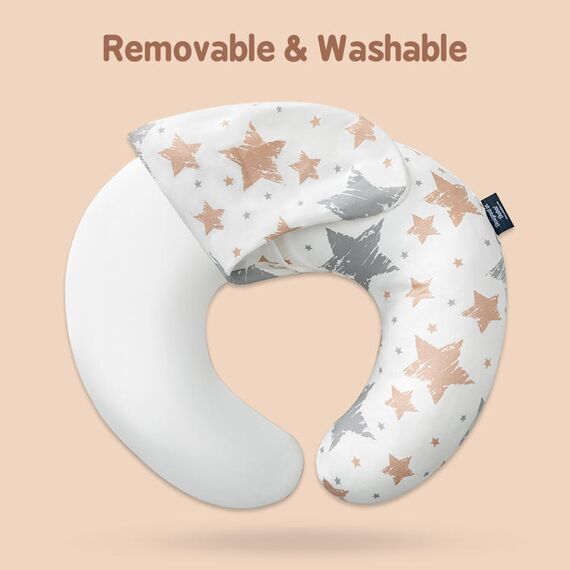 Little Story Fiberfill Newborn Lounger Bed With Feeding Pillow, Color: Multicolor, 12 image