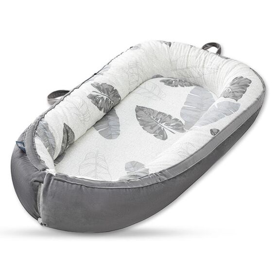 Little Story Fiberfill Newborn Lounger Bed With Feeding Pillow, Color: Grey, 4 image