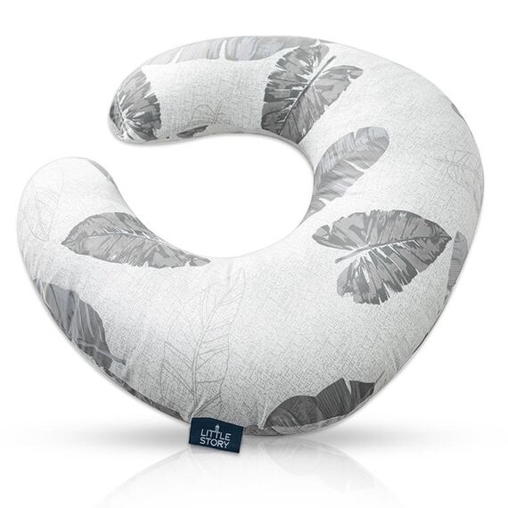 Little Story Fiberfill Newborn Lounger Bed With Feeding Pillow, Color: Grey, 14 image