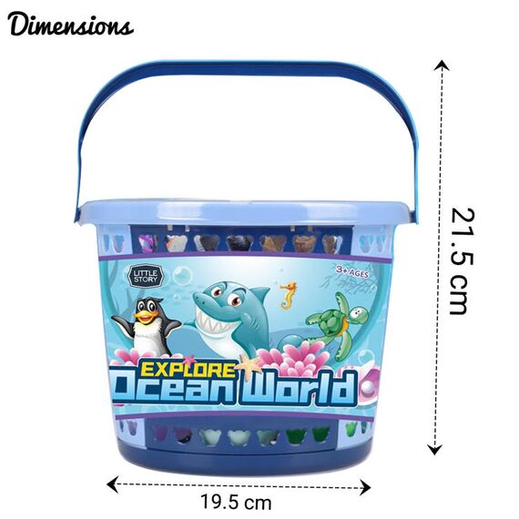 Little Story 21Pcs Dinosaur World Bucket Set With 5 Dinosaurs, 3 Eggs And Scene Accessories, Color: Multicolor, 4 image