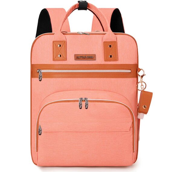 Little Story 2In1 Diaper Bag With Sanitizer Bottle Keychain & Stroller Hooks, Color: pink, 3 image