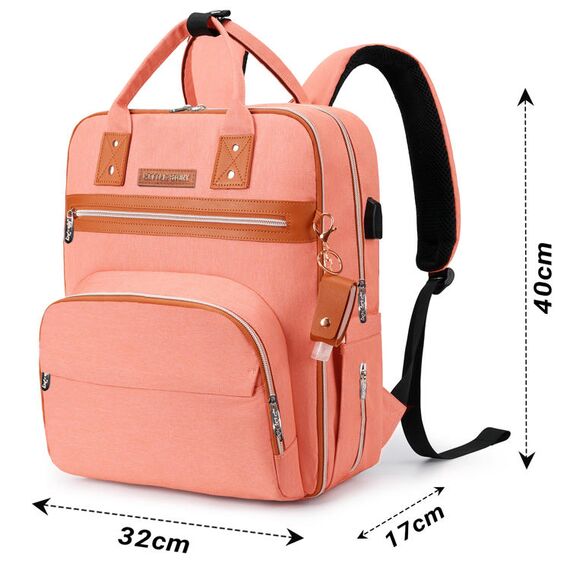 Little Story 2In1 Diaper Bag With Sanitizer Bottle Keychain & Stroller Hooks, Color: pink, 6 image